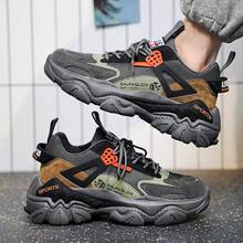 男士戶外時尚舒適防滑耐磨透氣低頂運動鞋，厚底鞋 - 灰色 - 查看 4