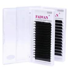 Fadvan 16 排 7-15 毫米 L/L+/LC/LD/LU 卷翘睫毛延长单根睫毛用于嫁接丝质柔软经典假睫毛用品、自然、睫毛技术用品 - 黑色 - 查看 7