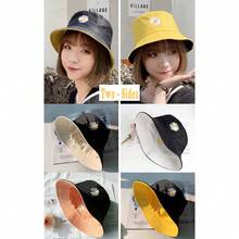 Chapéu Bucket Feminino Casual Presente Perfeito Para Amigos Para Uso Diário - preto/bege - Visão 2