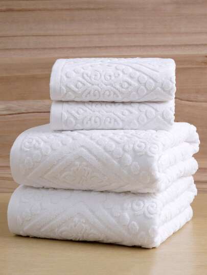 QIBHI 1/3pcs Jacquard European Style 100% Cotton (Lightweight, Convenient) Choose 1 Bath Towel Or 1 Face Towel, Soft Cotton Absorbent Bath/Beach Towel, Suitable For Bathroom, Hotel, Gym, Travel, Gift, Salon, Sports, Outdoor, Beach, School, Back To School, Travel Accessories, Home Essentials, Towels, Skin Care