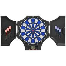 SPORTNOW Diana Electrónica Plegable con 31 Juegos para 8 Jugadores Juego de Dardo Electrónico con 6 Dardos y 6 Puntas de Repuesto Pantalla LCD 83x45x4 cm Negro - Negro - Ver 3
