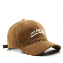 1件日式秋冬時尚復古字母刺繡棒球帽，男女款戶外運動防曬棒球帽 - 彩色 - 查看 5