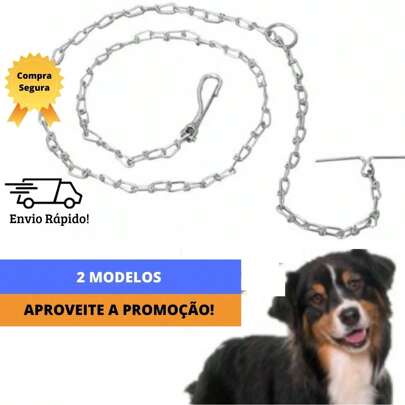 Corrente para Cães Coleira Resistente de Ferro Reforçado Cachorro Bezerro