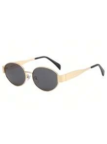Lunettes de soleil ovales à la mode pour femmes 2024. Marque de luxe, monture métallique. Lunettes de soleil rondes classiques et vintages. Élégantes lunettes de soleil pour femmes. Accessoires de plage. Lunettes de soleil pour femmes. Lunettes de soleil, ombres , tenue élégante, sorties en famille, voyages, vacances, été, plage, vacances, extérieur, voyages - Gris - Voir 7