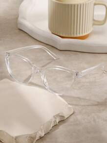 1 件装小框细边猫眼无度数眼镜个性化多功能眼镜 - 無色 - 查看 11