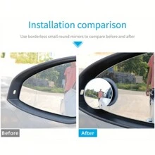 AD 1入高清銀色汽車後視鏡凸面鏡盲點鏡,適用於多種車型,1包2件 - 銀色 - 查看 2