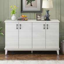 Nestfair Retro Sideboard With 4 Door Large Storage And Adjustable Shelves