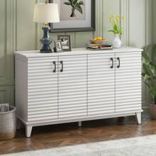 Nestfair Retro Sideboard With 4 Door Large Storage And Adjustable Shelves