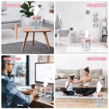 2L Mini Humidificador De Aire Doble Pulverización Gran Capacidad Silencioso Con Pantalla Digital Apagado Automático De 10 Horas - Rosa - Ver 6