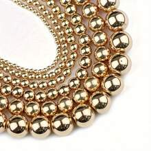 2-8mm天然赤鐵礦石珠子,適用於diy手鍊、項鍊、耳環和其他珠寶製作配件 - Golden - 查看 1