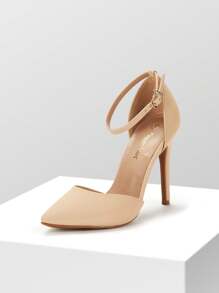 Women  Fashion Dress High Heels Pointed Toe Prom Wedding Elegant Pumps Shoes - Màu be - Xem 5
