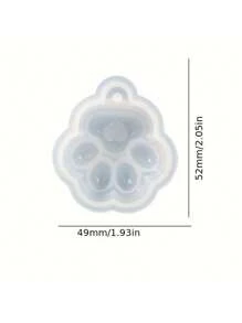 带孔心形和猫爪形 DIY 珠宝吊坠和钥匙扣树脂硅胶模具，1 个 - 帶孔愛心貓爪 - 查看 3