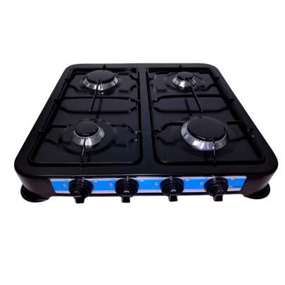 Parrilla Economica Estufa Mesa Gas 4 Quemadores Acero Negro