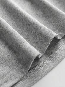 Young Boys' Street Style Fashionable Printed Round Neck Pullover T-Shirt With Slogans For Summer - Grey - View 6