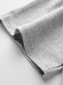 Young Boys' Street Style Fashionable Printed Round Neck Pullover T-Shirt With Slogans For Summer - Grey - View 5