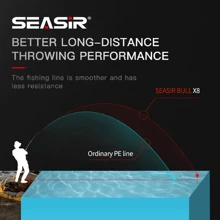 SEASIR RED 8 Strands PE Line Japan Quality 8 Braided Multifilament Fishing Line 150 Meters 10-60LB Upgrade High Stength Main Line - Red - View 3