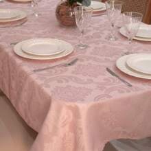 Toalha para Mesa de 4 lugares Quadrada 1,35 x 1,35m em Tecido Jacquard - Rosê - Visão 2