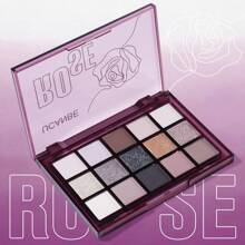 UCANBE Colorful Shimmer Matte Makeup Eyeshadow Palette, 15 Shades Vibrant Pastel Eye Shadow Pallet, High Pigmented Blendable Rainbow Make Up Plattet Kit - 玫瑰調色板 - 查看 5