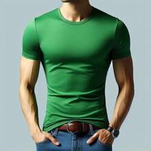 PLAYERA T-SHIRT HOMBRE, MANGA CORTA,SLIM FIT - Verde - Ver 2