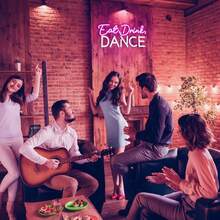 Drinks In Hand Dancing Neon Sign, Led Neon Signs With Switch Usb Powered, Purple & White Neon Word Sign Light Up Signs Wall Decor For Dancing Studio, Party, Bar, Dance Club - Multicolor - View 6