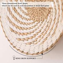 1pc' Rustic Hanging Boho Flat Woven Farmhouse Rattan Wall Decor Wall Basket For Living Room Bedroom Decoration(The Actual Object Shall Prevail),Home Decor ,Room Decor,Wall Decor