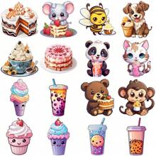 Unique Dessert Drink Stickers, Funny Stickers, Cute Pretty Cool Aesthetics Cartoon Vinyl Stickers, Waterproof Stickers, For Water Bottle, Pad, Phone, Laptop, Scrapbook And Luggage - Multicolor - View 8
