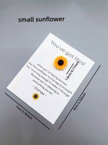 1 pieza Girasol con tarjeta de poema, regalo de apoyo, regalo de amigo, símbolo de abrazo, decoración de cumpleaños/hogar/festividad, girasol, Navidad - Amarillo - Ver 3