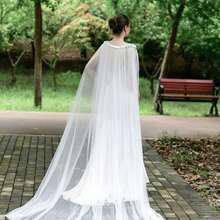 1pc Soft Chiffon Women's Cape Shawl Suitable For Parties, Dances, Weddings And Other Formal Occasions Fall Clothes For Women - VG21 - View 6