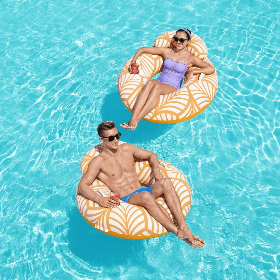 Silla Inflable para Psicina Deluxe Comfort Plush Bestway de 1,18 m mod. 43643 - Naranja - Ver 1