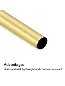 100入組黃銅自然色空心平頭圓柱形串珠,適用於diy珠寶手工製作項目 - 黃銅本色 - 查看 2