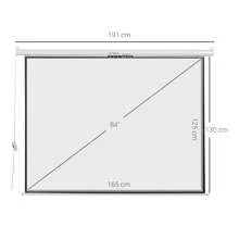 HOMCOM Pantalla del Proyector Eléctrica Portátil Universal Pantalla para Proyección Motorizada 84" 4:3 con Control Remoto Cine en Casa Presentaciones Colgada de Pared - Blanco - Ver 8