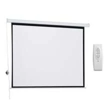 HOMCOM Pantalla del Proyector Eléctrica Portátil Universal Pantalla para Proyección Motorizada 84" 4:3 con Control Remoto Cine en Casa Presentaciones Colgada de Pared - Blanco - Ver 7