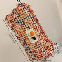 1 hộp đựng bút chì dệt, phong cách dễ thương của bé gái, sức chứa lớn, cực kỳ hấp dẫn, phong cách không phổ biến - Màu vàng - Xem 4