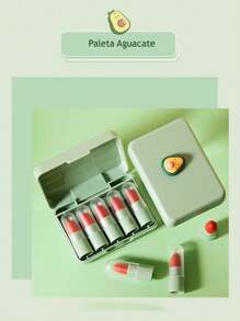 Kit Of 5 Mini Lip Balms With Color For Children Or Young People, Cute Cute, Different Designs, Easy To Carry With Cute Case, Kawaii Design - 彩色 - 查看 4