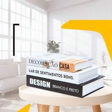Kit 3 Caixas Livro Decorativo Porta Objetos Sala Quarto Casa Decoração - Branco - Visão 3