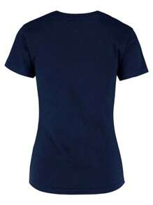 Playera Corazon Huellas Dog Love Perro Dog Mom Estampado moda letras algodon manga corta Corte Slim Fit reducido - Azul Marino - Ver 2