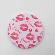 kit 3 peças de espelho cosmético redondo com vários padrões enviados aleatoriamente