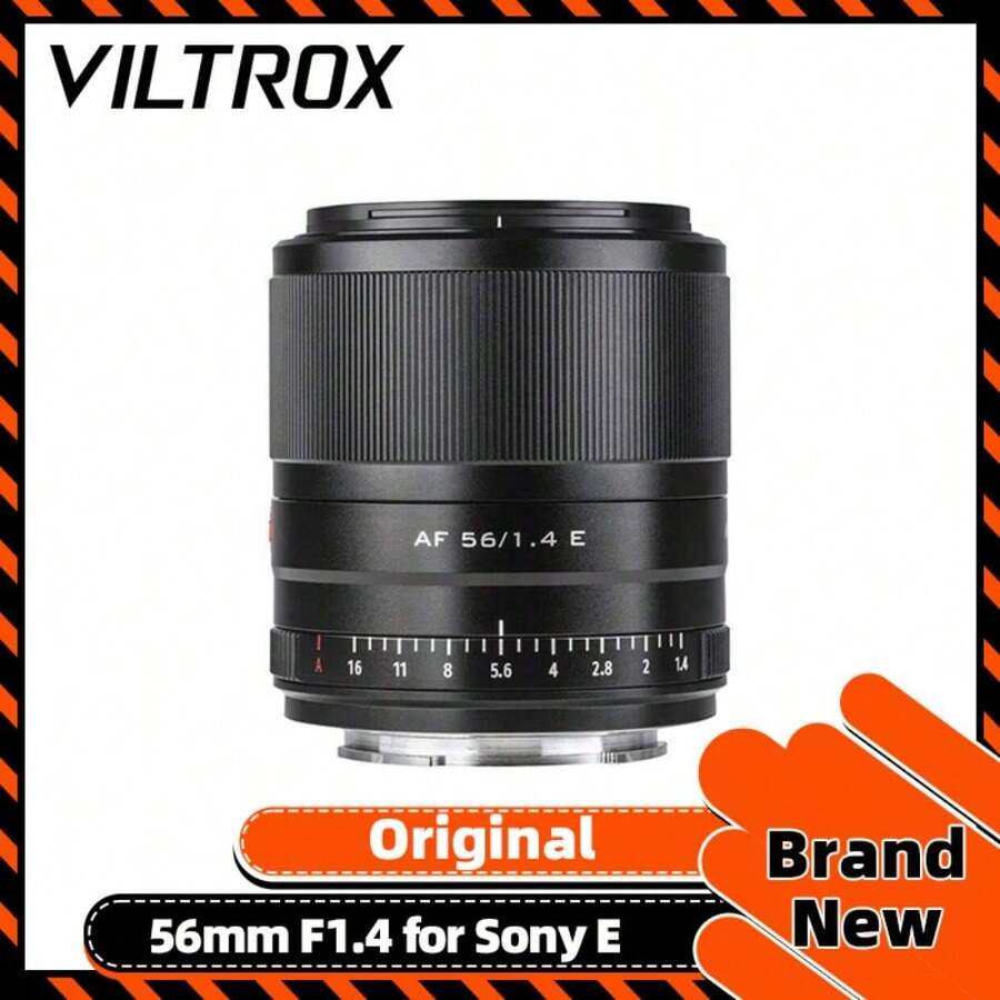 Viltrox  56mm F1.4 56/1.4 E Large Aperture Auto Focus Lens For  E Mount Camera A6600 A5000 A5100 A6000 A6300 - Black and White - View 1