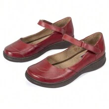 Sapato Sapatilha Boneca Confort Flex Bico Redondo Anatômica Em Couro Dia A Dia 7074V - Vermelho - Visão 2