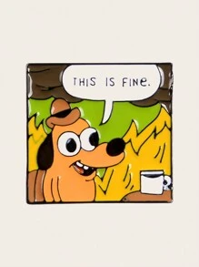 1 bucată This Is Fine Broșă drăguț smalț Pin desene animate Vopsea Insignă Accesorii pentru haine Fermec pentru geantă Artizanat Bijuterii pentru blugi Geantă Pălărie Guler Cămașă Cadouri de petrecere de Ziua Îndrăgostiților pentru bărbați și femei Dachshund Therian Ace drăguț Ace de rucsac