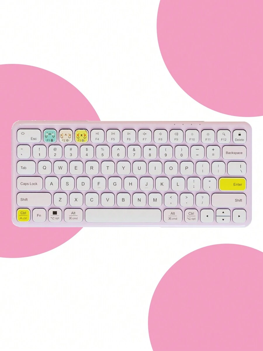 B087 多設備雙模式 2.4G/BT 無線鍵盤，可輕鬆切換，最多可連接 3 台設備，超薄，2 年電池 - PC、筆記型電腦、Windows、Mac、Chrome OS、Android、iPad OS、Apple TV - 粉色 - 查看 1