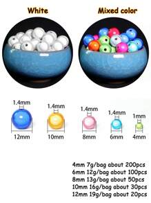 4/6/8/10/12mm Acrylic Round Loose Beads For Jewelry Making BraceletsNecklaces DIY Crafts - Beads - View 4