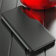 父親節1入組黑色皮套帶半窗翻蓋、支架、鏡子視圖、雙層皮革設計、PC硬框架、防摔手機殼適用於蘋果/Samsung Galaxy/Huawei/Xiaomi 13t/Redmi/Honor