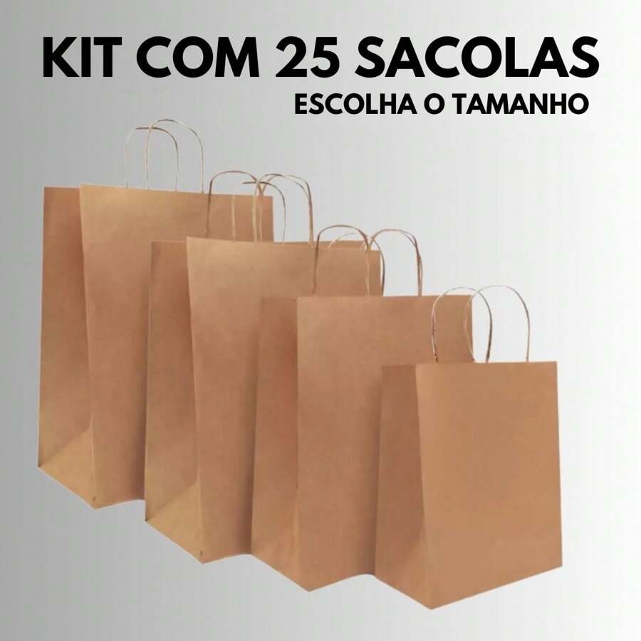 Plain Kraft Paper Bag 10 Units Choose Size - 10 普通袋尺寸 PP - 查看 1