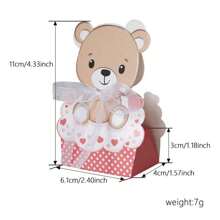 12 piezas Cajas de papel para regalo de dulces, fiesta de cumpleaños de oso de peluche, Día de San Valentín, de vuelta a la escuela