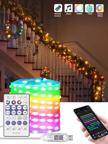 Acosh Neon 藍牙led燈串rgbic夢幻色彩效果,具有智能app自定義顏色音樂同步顏色變化,usb Led妖精燈可用於室內和室外裝飾派對氛圍照明 - Dreamcolor - 查看 2
