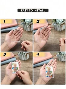 5/10/20/40 piezas Marco de fotos de acrílico transparente en forma octagonal y de corazón para llavero personalizado, gran opción para llaveros de fotos DIY como regalo, adecuado para obras de arte - Ver 5