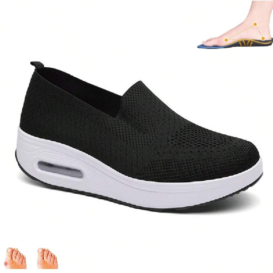Zapatos casual para mujer, tenis negros, zapatillas deportivas para mujer. - Negro - Ver 1