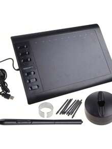 Mesa Digitalizadora Desenho Profissional, Grande 36x24cm Usb - Preto - Visão 4