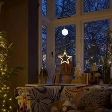 1個星形吸盤燈,適用於庭院,家庭,派對,假日,婚禮,路徑,生日,鄉村,節日和所有季節的裝飾